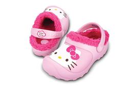 Hello Kitty Lined Custom Clog - fuchsia/ bubblegum